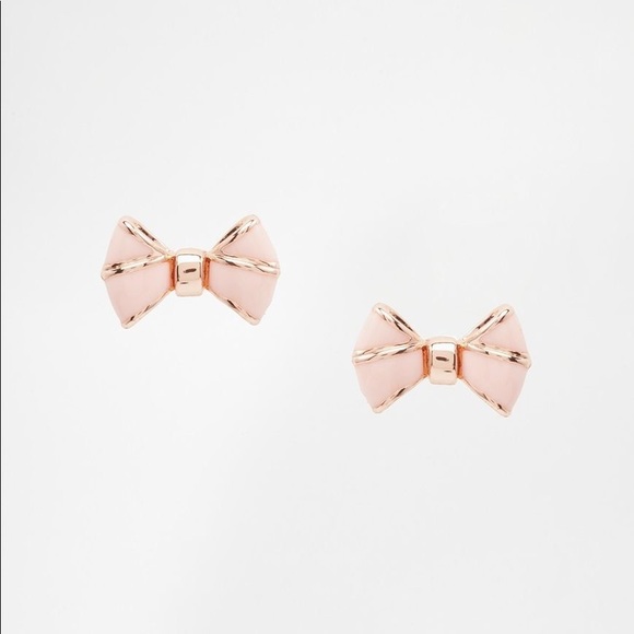 Ted Baker London Jewelry - Ted Baker Ediee Pink Enamel Baby Bow Stud Earrings